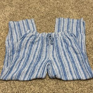 Briggs New York Blue and White Striped Pull-On Pants